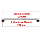 Mobilya Mutfak Dolabı Çekmece Dolap Kapak Kulpu Kulbu Krom 224 mm Metal Kulp - 4