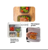 Porsima 2047 12 li Etiketli Kapaklı Dikdörtgen Çok Amaçlı Gıda Erzak Saklama Kabı Seti - 2 Lt thumbnail 2