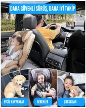 Glanz Araç İçi Çocuk Bebek Kamerası Full HD 1080P Gece Görüşü Özellikli Kamera Çocuk Bebek Aynası - 3