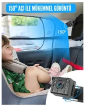 Glanz Araç İçi Çocuk Bebek Kamerası Full HD 1080P Gece Görüşü Özellikli Kamera Çocuk Bebek Aynası - 5