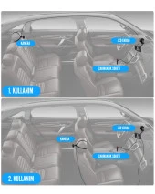 Glanz Araç İçi Çocuk Bebek Kamerası Full HD 1080P Gece Görüşü Özellikli Kamera Çocuk Bebek Aynası - 7