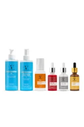 Vitanova Yüz Yıkama Jeli Tonik C Vitamin Serum Leke Serumu Aha Bha Peeling Serum Güneş Kremi(6 LI SET) - 1