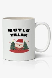 Yılbaşı Temalı Kupa Bardak Baskılı Kahve Kupa Bardak Model 10 - 1