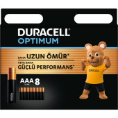 Duracell Optimum AAA Alkalin İnce Kalem Piller 1,5 V LR03 MN2400 8 Adet - 1