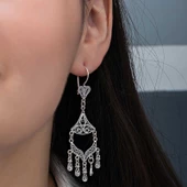 VGD Gümüş Telkari Sallantılı Kadın Küpe - 3