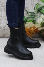 Mehmet Mete 351028 Siyah Fashion Yiğimi Lastikli Sıcak Astar Kadın Bot thumbnail 1