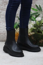 Mehmet Mete 351028 Siyah Fashion Yiğimi Lastikli Sıcak Astar Kadın Bot thumbnail 2