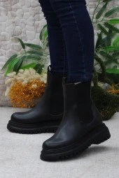 Mehmet Mete 351028 Siyah Fashion Yiğimi Lastikli Sıcak Astar Kadın Bot thumbnail 3