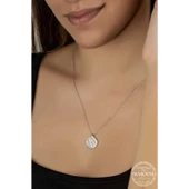 VGD Gumush Swarovski Crystal Taşlı Yuvarlak Gümüş Kadın Kolye - 2