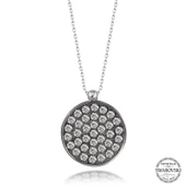 VGD Gumush Swarovski Crystal Taşlı Yuvarlak Gümüş Kadın Kolye - 1