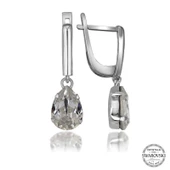 VGD Gumush Swarovski Crystal Taşlı Gümüş Damla Sallantılı Kadın Küpe - 1
