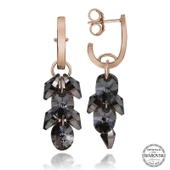VGD Gumush Swarovski Crystal Taşlı Gümüş Salkım Sallantılı Kadın Küpe - 1