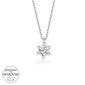 VGD Gumush Swarovski Taşlı Gümüş Tektaş Bayan Kolye - 1