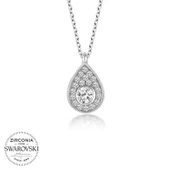 VGD Gumush Swarovski Taşlı Gümüş Damla Tektaş Bayan Kolye - 1