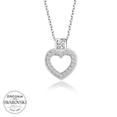 VGD Gumush Swarovski Taşlı Gümüş Kalp Bayan Kolye - 1