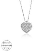 VGD Gumush Swarovski Taşlı Gümüş Kalp Bayan Kolye - 1