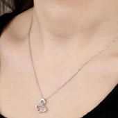 VGD Gumush Swarovski Taşlı Gümüş Kelebek Bayan Kolye - 2