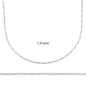 VGD Gumush 1.8 mm Gümüş Figaro Zincir - 0.50 mikron - 1