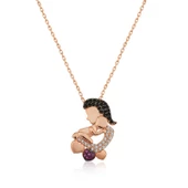 VGD Gumush Gümüş Rose Anne Ve Bebek Bayan Kolye - 1