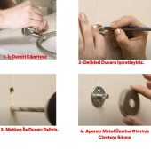 Siyah Renk Metal Sağlam Banyo Lavabo 2li Askılık Aparat Bornoz Havlu Asma Askı Vidalı - 3