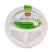 Roll-Up Nature Ekolojik Karton Kağıt Tek Kullanımlık 3 Bölmeli Tabak - 26 Cm. - 50 Adetlik 1 Paket thumbnail 2