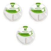 Roll-Up Nature Ekolojik Karton Kağıt Tek Kullanımlık 3 Bölmeli Tabak - 26 Cm. - 50 Adetlik 3 Paket thumbnail 1