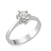 VGD Gumush Gümüş Tek Taş Bayan Yüzük - 1