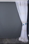 BRODE 1120 DESEN BEYAZ RENK TEK KANAT Hazır dikilmiş Pileli Fon Perde 300*260 cm thumbnail 7