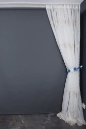 BRODE 1250 DESEN KREM RENK TEK KANAT Hazır dikilmiş Pileli Fon Perde 300*260 cm thumbnail 7