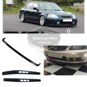 Honda Civic İES EK EJ 1996-2000 Uyumlu Üniversal Laguna Lip Esnek Ön Lip 2 Parça Tampon Altı Dil Karlık Ön Ek - 4