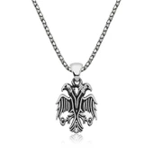 VGD Gumush Gümüş Çift Başlı Kartal Erkek Kolye - 1