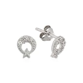 VGD Gumush Gümüş Ay Yıldız Çivili Küpe - 1