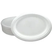 Roll-Up Nature Ekolojik Karton Kağıt Tek Kullanımlık Oval Tabak - 20x26 Cm. - 50 Adetlik 10 Paket - 3