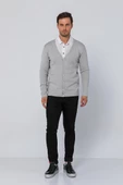 Erkek Regular Fit Düğmeli V Yaka Hırka - 11