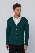 Erkek Regular Fit Düğmeli V Yaka Hırka - 5