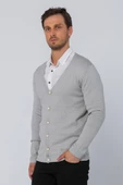 Erkek Regular Fit Düğmeli V Yaka Hırka - 12