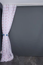 TERGAL KARELİ BORDO RENK TEK KANAT Hazır dikilmiş Pileli Fon Perde 300*260 cm thumbnail 6