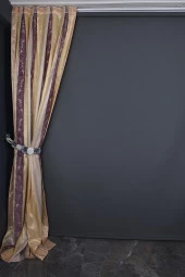 SATEN 750 MODEL VİZON RENK TEK KANAT Pileli Fon Perde 75*260 cm thumbnail 6
