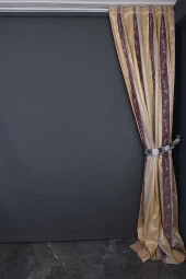 SATEN 750 MODEL VİZON RENK TEK KANAT Pileli Fon Perde 75*260 cm thumbnail 7
