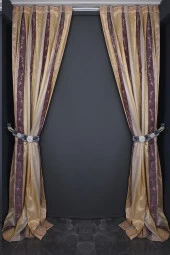 SATEN 750 MODEL VİZON RENK TEK KANAT Pileli Fon Perde 75*260 cm thumbnail 8