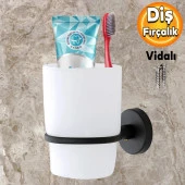 Diş Fırçalık Vidalı Banyo Diş Fırçası Kabı Kutusu Siyah - 1