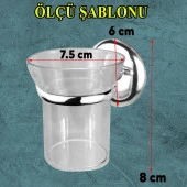 Diş Fırçalık Vidalı Banyo Diş Fırçası Kabı Kutusu Krom Kristal - 2