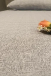 Çarşaf Fitted 90300 Tek Yavruağzı renk Krem Keten Pamuk Kumaş Yastık Kılıf - 5