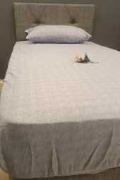 Çarşaf Fitted 90300 Tek Yavruağzı renk Krem Keten Pamuk Kumaş Yastık Kılıf - 7