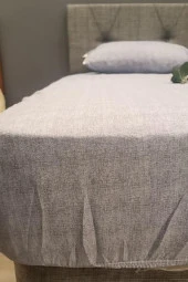 Çarşaf Fitted 90300 Tek Yavruağzı renk Krem Keten Pamuk Kumaş Yastık Kılıf - 8