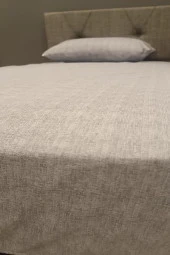 Çarşaf Fitted 90300 Tek Yavruağzı renk Krem Keten Pamuk Kumaş Yastık Kılıf - 10