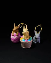 3'lü Yılbaşı Ağacı Süsü-Tavşan - 4