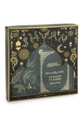 Siyah 50 Adet İsim Baskılı Deri Ciltli Çanta Boy Yasin Kitabı Seccade Seti Mevlit Hediyesi thumbnail 2