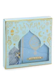 Mavi Çeyizlik Seccade Seti Gelin Bohçasına Uygun Dini Hediyelik İsme Özel Yasin Kitabı thumbnail 2