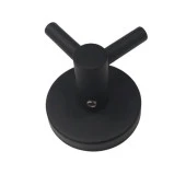 Yapışkanlı Siyah Renk Metal Sağlam Banyo Lavabo Çatal 2li Askılık Aparat Bornoz Havlu Asma Askı thumbnail 4